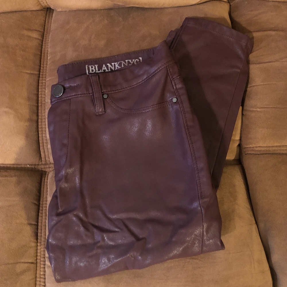 Maroon Pleather Pants